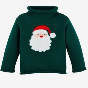 Mudpie Green Santa Rollneck Sweater 12-18M